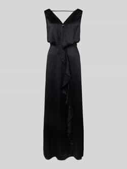 Comma Midi-jurk met V-hals model 'EXPLORE'