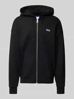 Hugo Blue Sweatjack met labelprint model 'Nardimez'