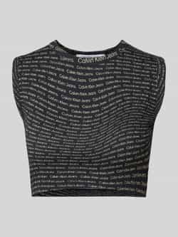 Calvin Klein Jeans Cropped Tank Top Lente Zomer Collectie Black Dames