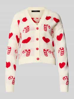 Vero Moda Gebreid jack met kerstmotief model 'CANDYHEARTS'