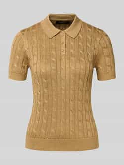 Lauren Ralph Lauren Gebreid shirt met kabelpatroon en polokraag model 'NATRISSA'