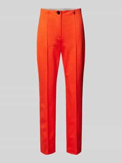 Marc Cain Regular fit stoffen broek met vaste persplooien