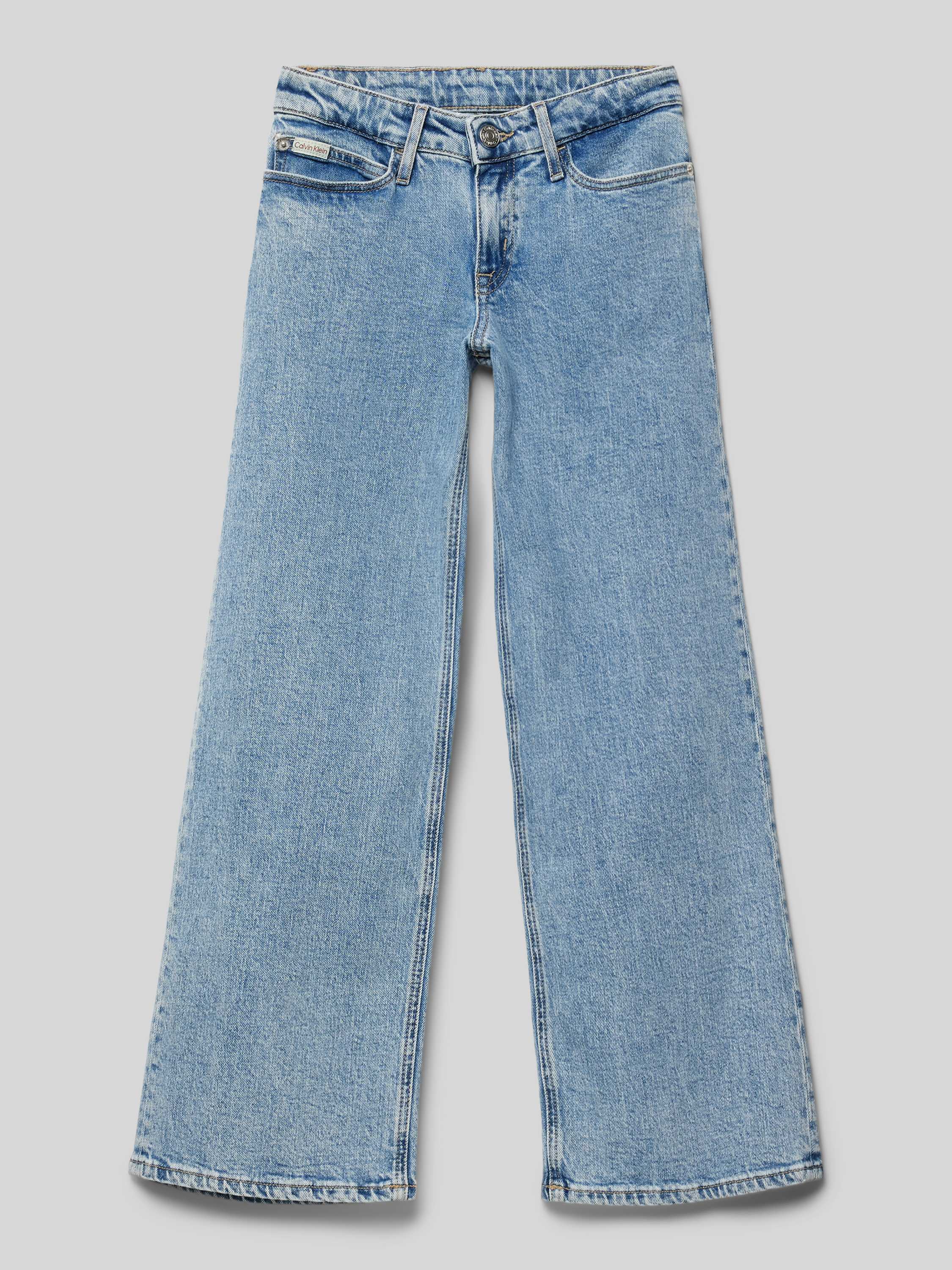 Calvin Klein straight fit jeans salt and pepper blue Blauw Meisjes Denim 164