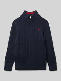 Polo Ralph Lauren Kids Gebreide pulllover met opstaande kraag en ritssluiting
