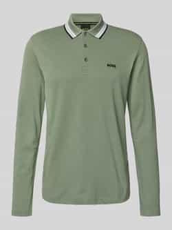 BOSS GREEN Poloshirt met lange mouwen Plisy met strepen op de kraag
