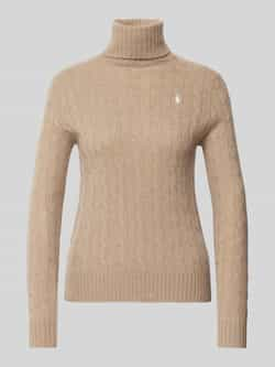 Polo Ralph Lauren Beige Gebreide Sweater met Polo Pony Beige Dames