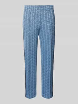 Lacoste Sweatpants met Jacquard Patroon Blue Dames