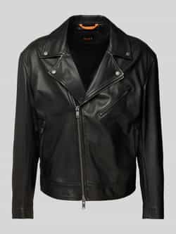 Boss Orange Leren jack met reverskraag model 'Jolush'