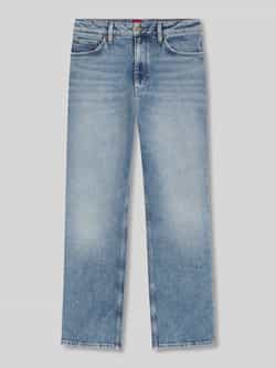 HUGO Straight fit jeans van katoenmix