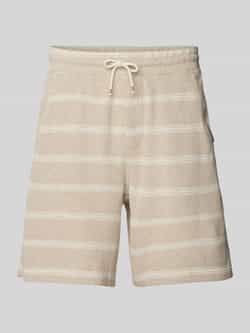 GABBA Korte regular fit broek met streepmotief model 'Fede Win'