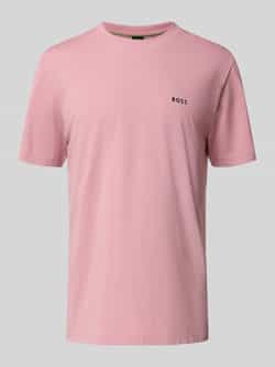 BOSS GREEN Shirt met ronde hals Thee met gegomd contrast-logo