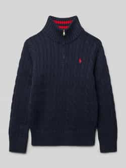 Polo Ralph Lauren Teens Gebreide pulllover met opstaande kraag en ritssluiting