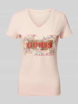 Guess T-shirt met bloemenmotief en labelprint