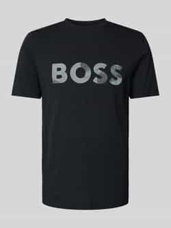 BOSS Green T-shirt met logoprint en ronde hals