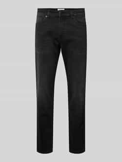 Boss Orange Zwarte jeans met rechte pasvorm en taps toelopende pijpen Black Heren