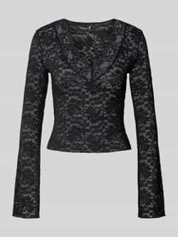 Only Slim fit shirt met lange mouwen in kantlook model 'NIKKA'
