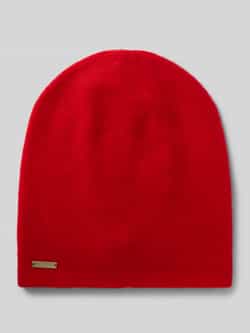 Seeberger Beanie van puur kasjmier met labeldetail