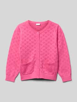 Name it Regular fit gebreid jack met broderie anglaise model 'FELOTTE'