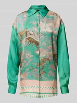 Miss goodlife Regular fit blouse met platte kraag model 'Tiger in the Jungle'
