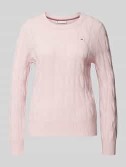 Tommy Hilfiger Elegante Gebreide Trui met Ronde Hals Pink Dames