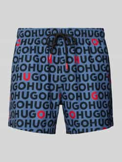 HUGO Zwembroek met all-over logoprint model 'Tortuga'