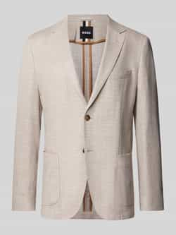 Hugo Boss Slim Fit Beige Seersucker Jas Beige Heren