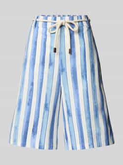 Christian Berg Woman Baggy fit linnen bermuda met strikceintuur