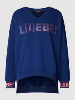 Miss goodlife Sweatshirt met strass-steentjes model 'L(I)EBE!'