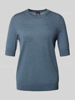 Boss Regular fit pullover met 3 4-mouwen van zuivere merinowol model 'FARBELLA'