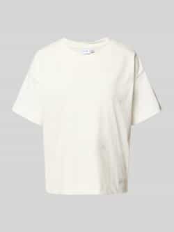 Vila T-shirt met geribde ronde hals model 'MONIE'