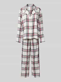 Tommy Hilfiger giftbox flanellen pyjama + sloffen wit rood zwart