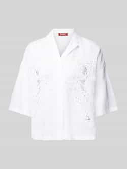 Max Mara Studio Regular fit overhemdblouse met broderie anglaise model 'LEGNO'