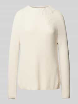 Monari Gebreide pullover met ronde hals en labeldetail