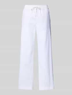 Marc Cain Straight leg linnen broek met tunnelkoord