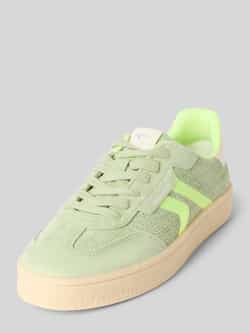 Tamaris Lage sneakers van een mix van runderleer en textiel