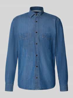 OLYMP Level Five Slim fit jeansoverhemd met kentkraag