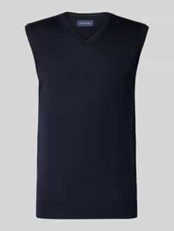 Christian Berg Men Gebreid shirt van een mix van merinowol met V-hals