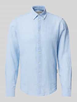 Casual friday Regular fit linnen overhemd met button-downkraag model 'Anton'