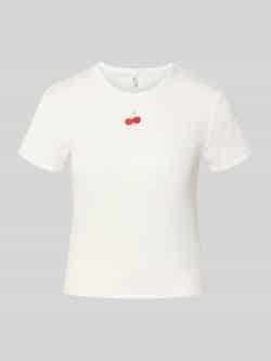Only Regular fit T-shirt in riblook model 'DANIELLA'