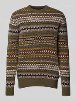 Barbour Gebreide pullover met ronde hals model 'Case Fairisle'