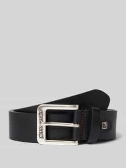 Pierre Cardin Leren riem met labelapplicatie model 'Jeanser Used'