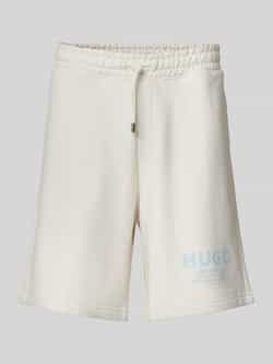 Hugo Blue Sweatshorts met labelprint model 'Nomario'