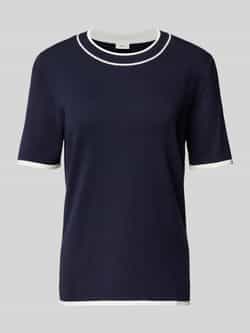 S.Oliver BLACK LABEL Regular fit gebreid shirt van viscosemix met contrastdetails