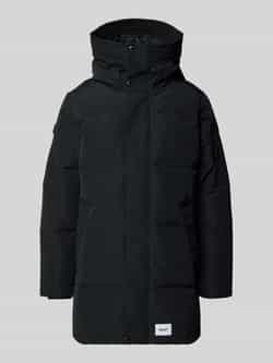 Khujo Regular fit gewatteerde lange jas met logopatch model 'Zeno'