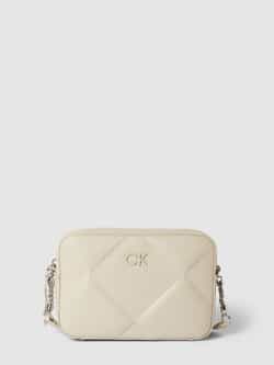 Calvin Klein Beige Katoenen Schoudertas met Verstelbare Band Beige Dames