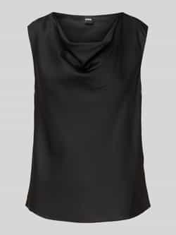 Boss Regular fit zijden blousetop met cascadehals