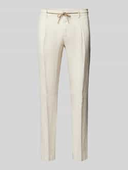 Manuel Ritz Regular fit linnen broek met elastische band