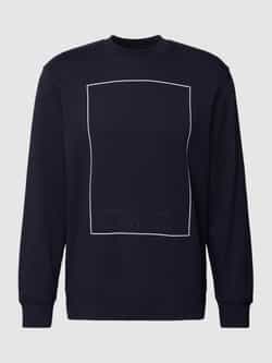 Armani Exchange Logo Katoenen Sweater Blauwe Ronde Hals Blue Heren