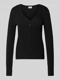 Drykorn Shirt met lange mouwen V-hals en knoopsluiting model 'KORDELIA'