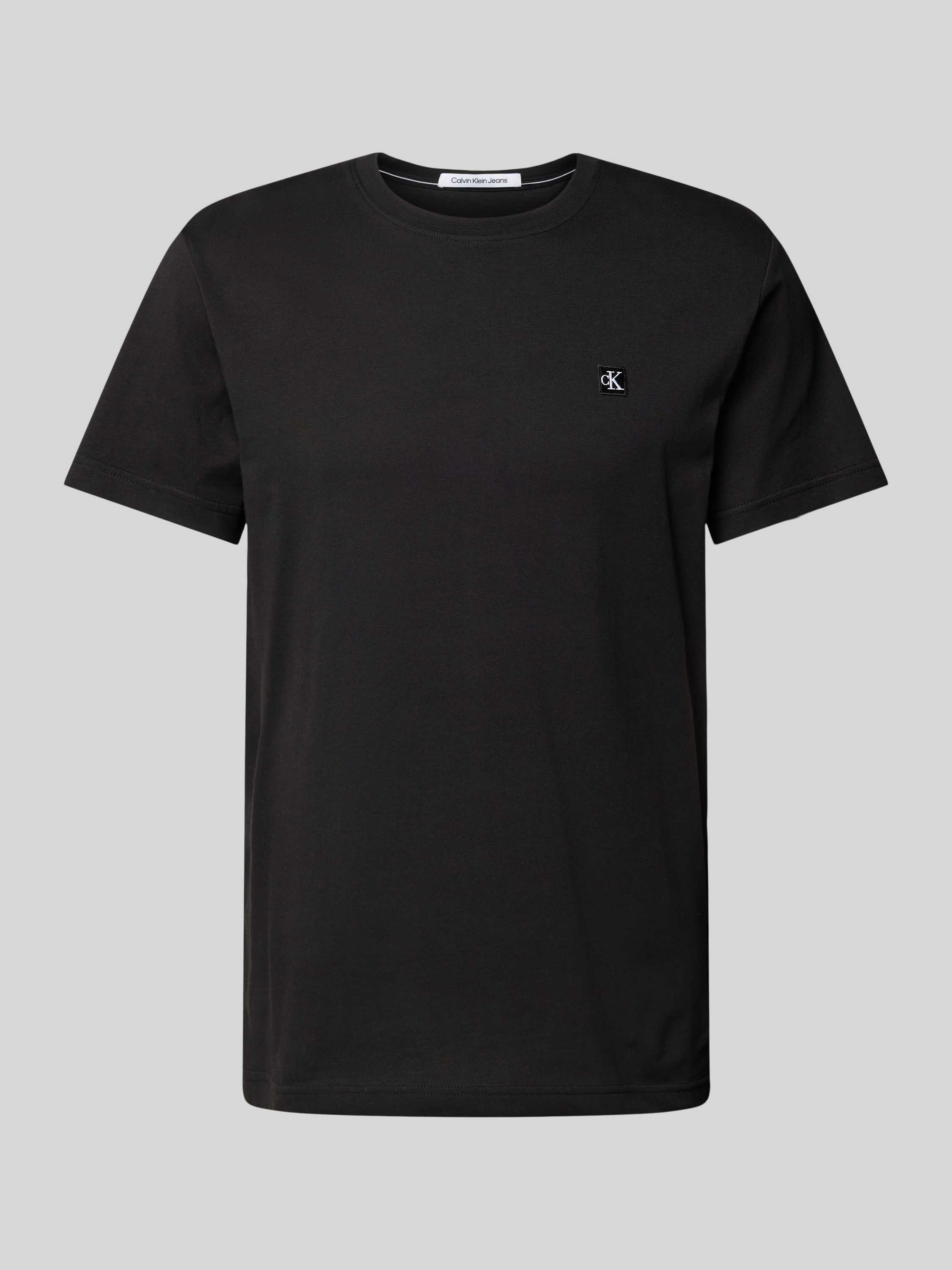 Calvin Klein Heren Polo T-shirt met Geborduurd Badge Black Heren
